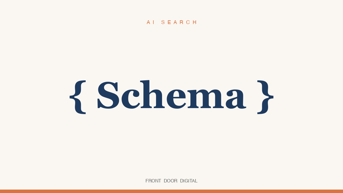 Schema markup title card with curly brackets
