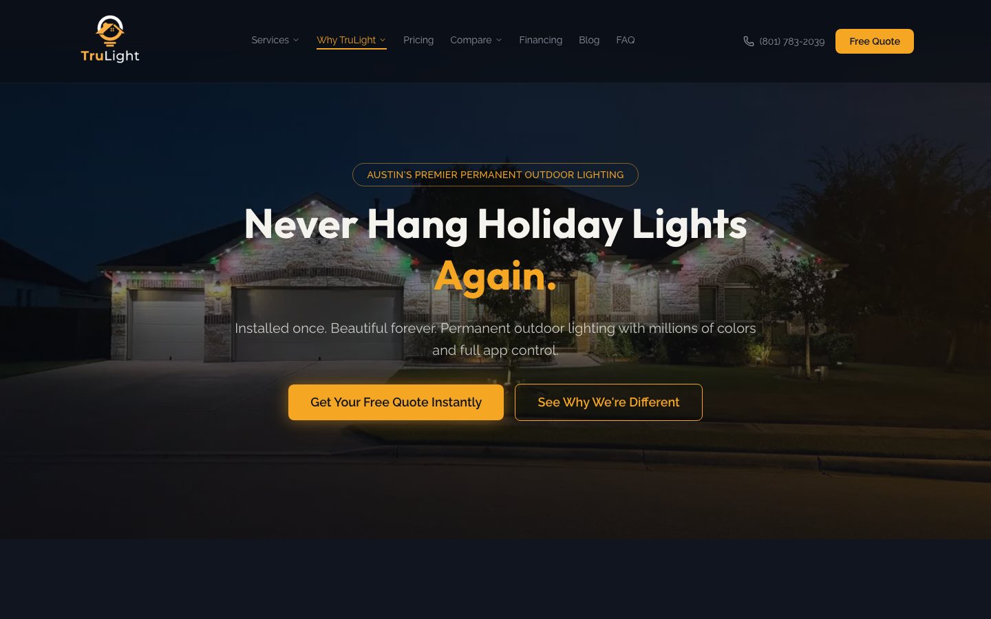 TruLight Austin new homepage